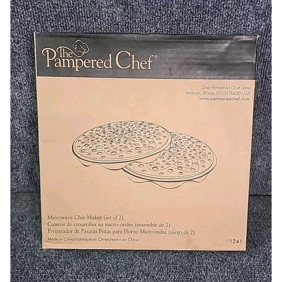 New In Box Pampered Chef Microwave Chip Maker Set Of 2 - Picture 1 of 3